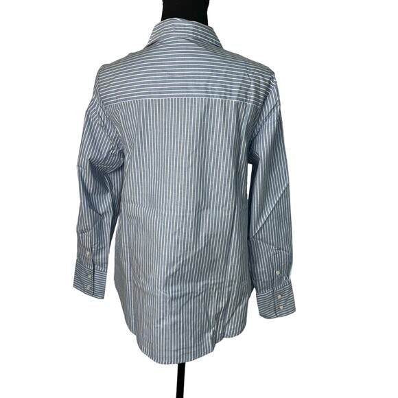 Candace Cameron Bure Regular Hi-Low Boyfriend Shirt Ragetta Strip Size XS NWOT - Picture 7 of 11